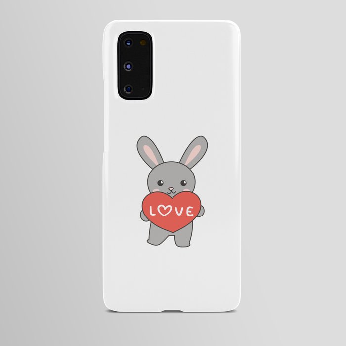 Bunny For Valentine's Day Cute Animals With Hearts Android Case