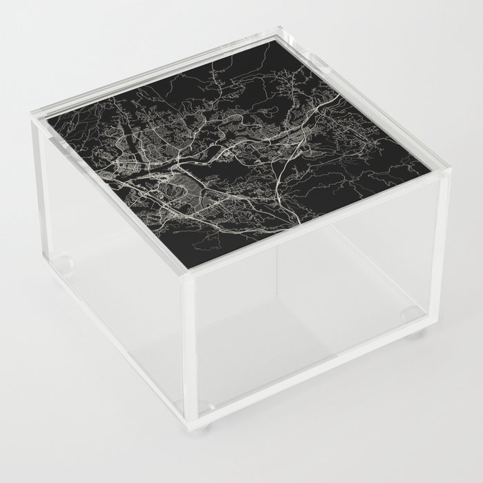 Santa Clarita, USA. Minimal City Map - Aesthetic Acrylic Box