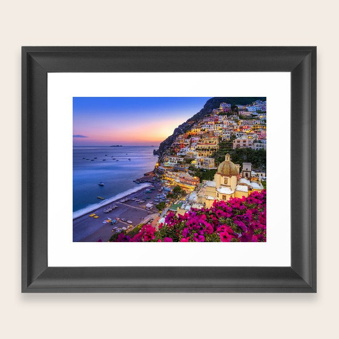 Positano Amalfi Coast Framed Art Print by Susanne Kremer Society6