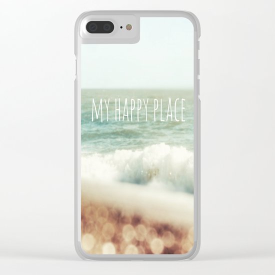 Beach - My Happy Place Clear iPhone Case