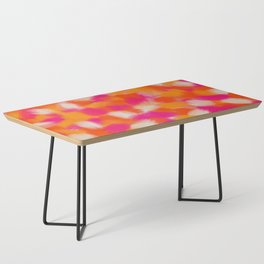 Clementines and Fuchsia Flowers - Paint Brushstrokes Abstract Coffee Table