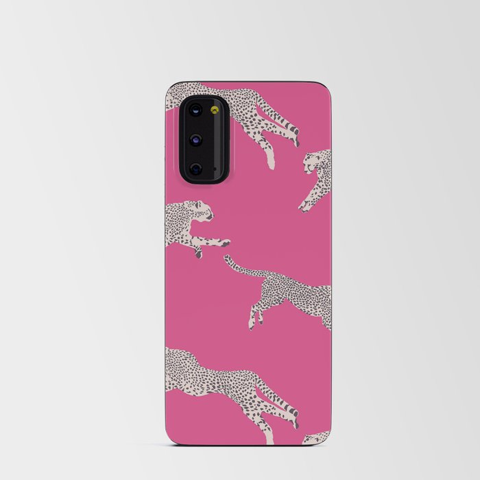 Leaping Cheetahs  Magenta Android Card Case