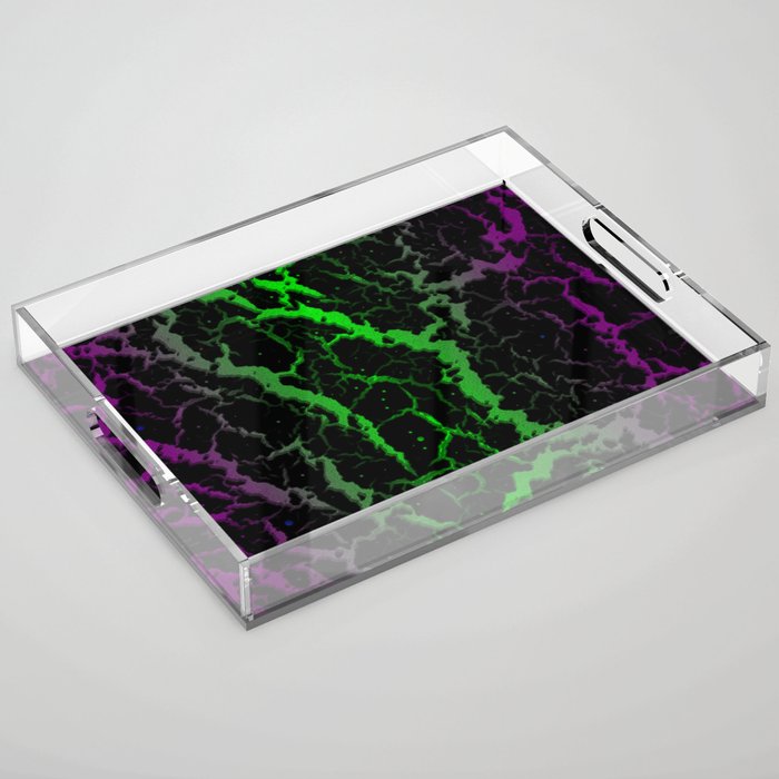 Cracked Space Lava - Purple/Green Acrylic Tray