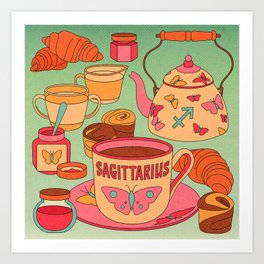 Sagittarius Tea Party Art Print