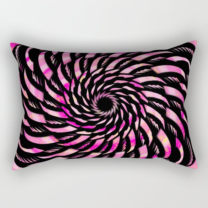 Black and Pink Twirl Rectangular Pillow