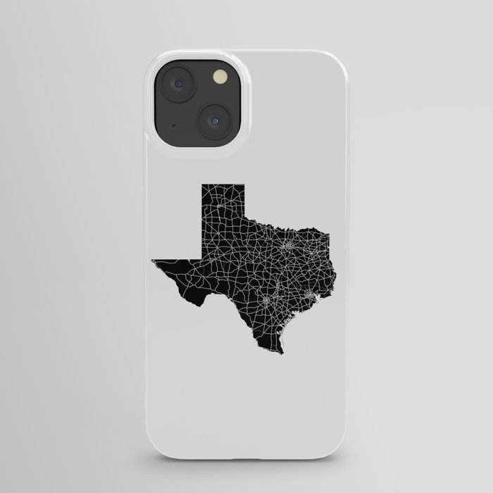 Texas Black Map iPhone Case