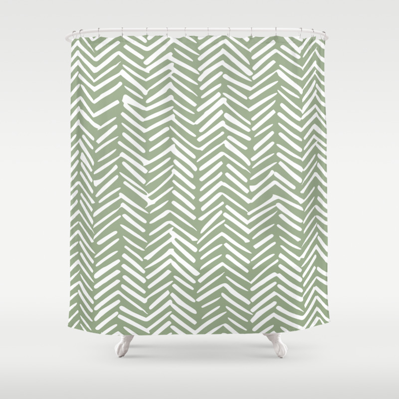 Sage Green And White Shower Curtain, Sage Green Shower Curtain Liner