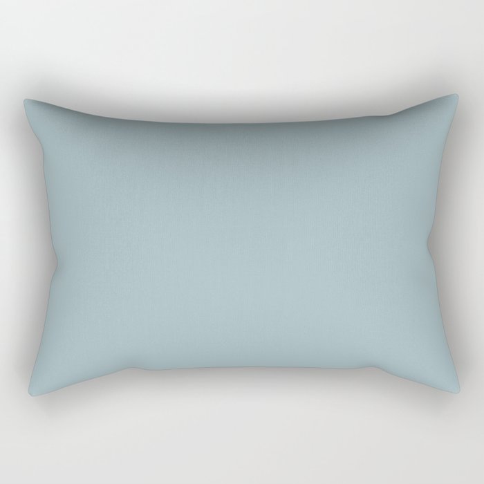 Dark Pastel Blue Solid Color Inspired by Benjamin Moore Buxton Blue HC-149 Rectangular Pillow