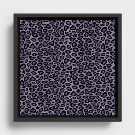 Leopard Skin Pattern - Lavender and Purple Framed Canvas