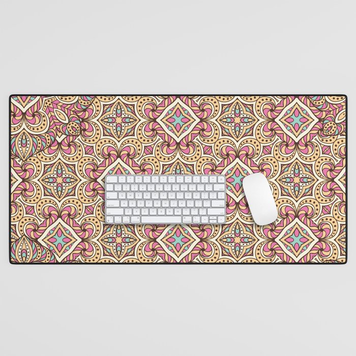 BEAUTIFUL ORNAMENTAL PATTERN WITH RED COLOR Desk Mat