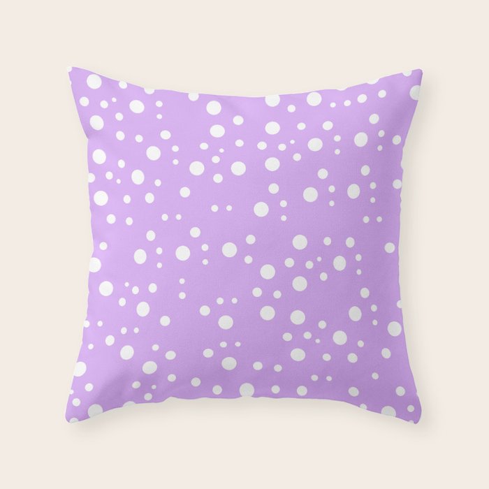 Soft Cozy Comfy Warm Bright Violet Dots Decor Throw Pillow