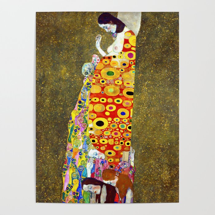 Gustav Klimt Hope II, 1908 Artwork Reproduction, Posters, Tshirts, Men, Women, Youth, Kids Poster