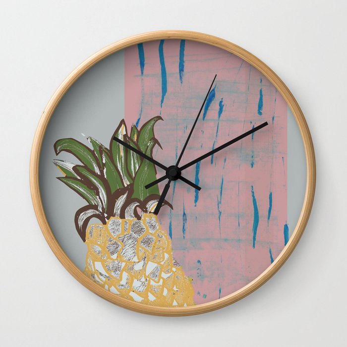 Pineapple Textures Wall Clock
