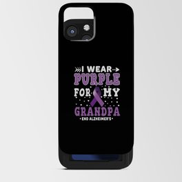 Purple For Grandpa Alzheimer's Awareness iPhone Card Case