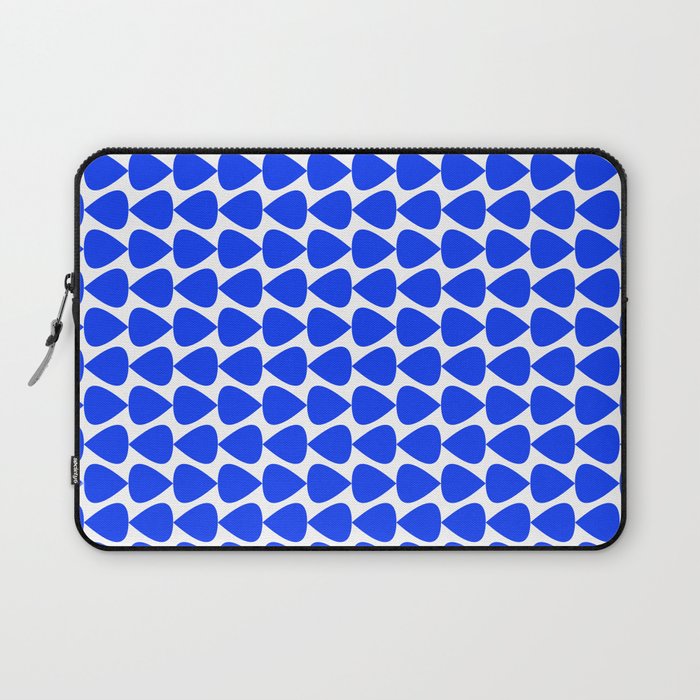 Plectrum Mini Geometric Minimalist Pattern in Electric Blue and White Laptop Sleeve