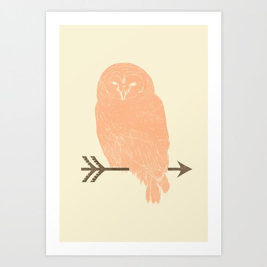Owl and Arrow Art Print
