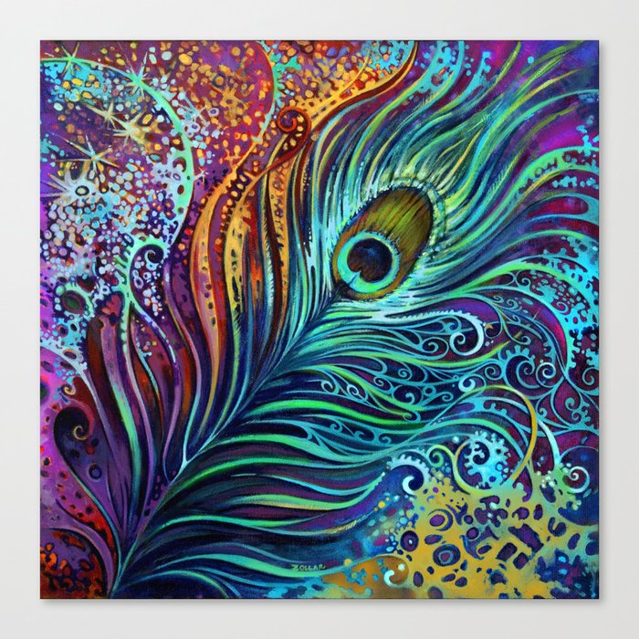 Peacock Feather by Laura Zollar Canvas Print