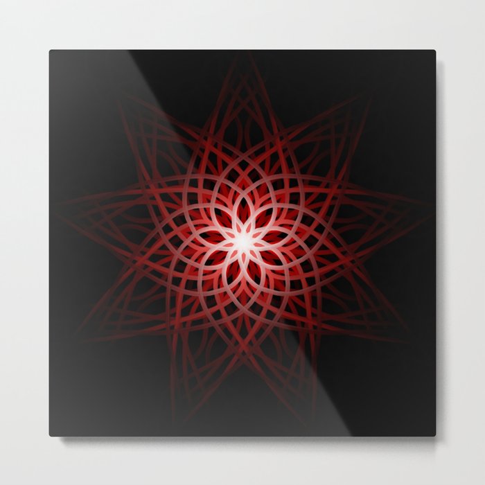 Mandala - Flame Flower Metal Print