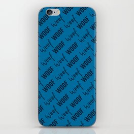 Dog Woof Quotes Blue iPhone Skin