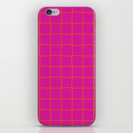 Tropical Hot Pink Checkered Plaid iPhone Skin