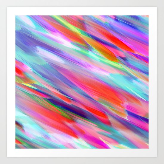 Colorful digital art splashing G399 Art Print