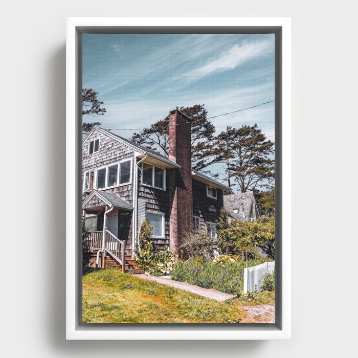 Home by the Sea | Coastal Architecture | Travel Photography Framed Canvas