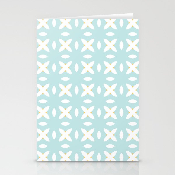 Abstract Geometric Flower Pattern Artwork 01 Color 01 Stationery Cards