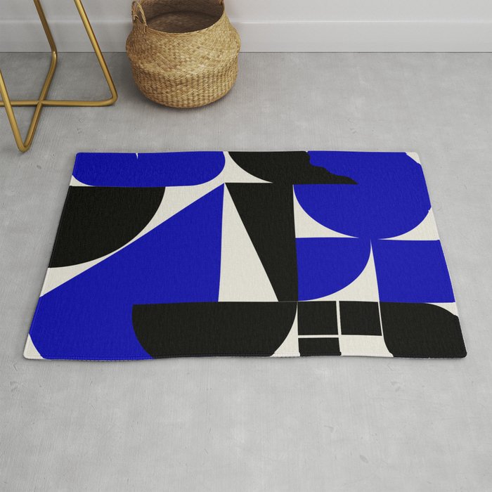 Geometrical abstract shape collage Rug