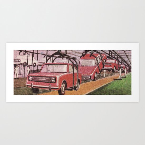 Conveying Cars Art Print