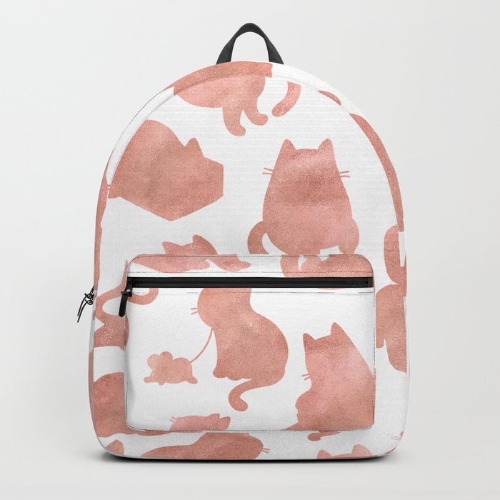 Cat Pattern Rose Gold Kitty Cats Backpack by Nature Magick Society6