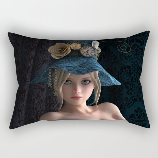 Nude Steampunk girl Rectangular Pillow