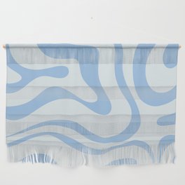 Soft Liquid Swirl Abstract Pattern Square in Powder Blue Wall Hanging