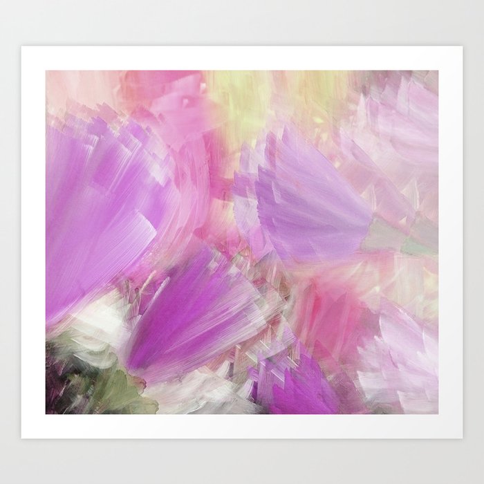 Jungle Flowers in Lilac Art Print