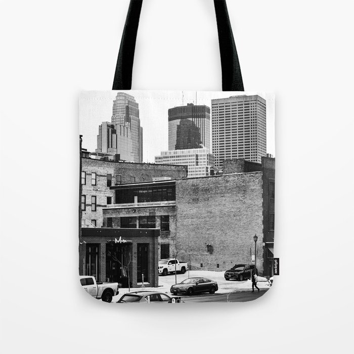 Minneapolis Black and White Photography Tote Bag