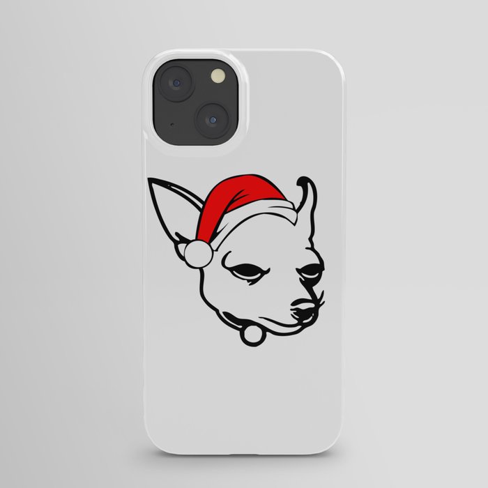 Chihuahua Dog with Christmas Santa Hat iPhone Case