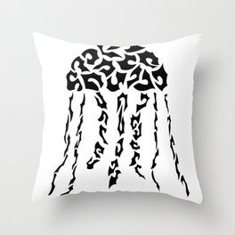 Jellyfish in shapes Throw Pillow