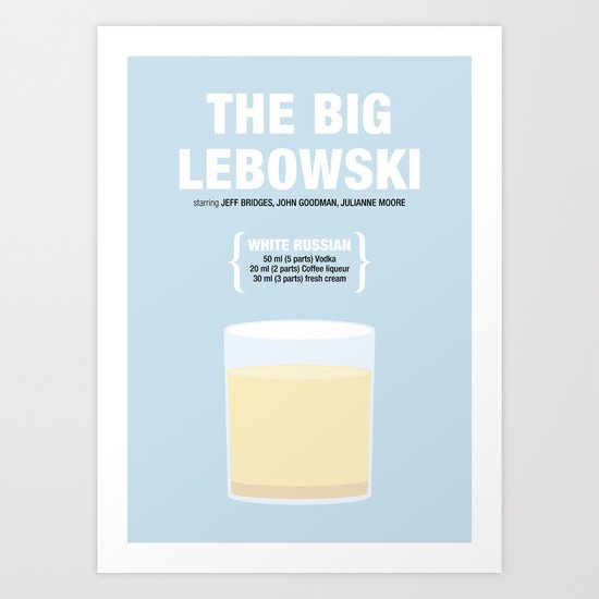 THE BIG LEBOWSKI _MOVIE COCKTAIL_ Coen Brothers Art Print