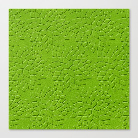 Leather Look Petal Pattern - Greenery Color Canvas Print