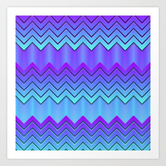 Chilly Chevrons Art Print
