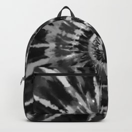 Black Tie Dye Backpack | Vintage, Pop Art, Watercolor, Ink, Pattern, Digital, Abstract, Black And White, Street Art, Painting 