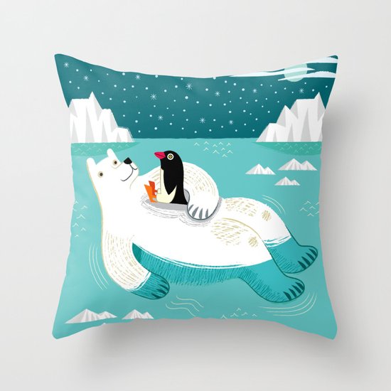 Hitching A Ride Throw Pillow