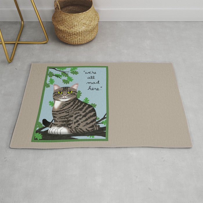 The Cheshire Cat We Re All Mad Here Rug By Victorialasher Society6
