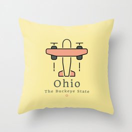 Ohio The Buckeye State Throw Pillow