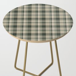 Green Plaid Tartan Textured Pattern Side Table