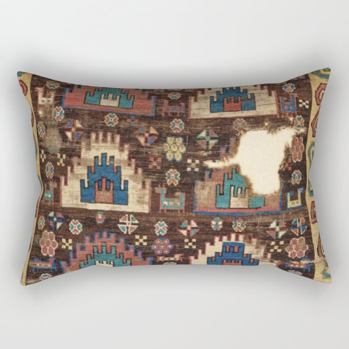 Pyramid Anatolian Rug Digital Painting Rectangular Pillow