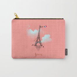 Giraffel Carry-All Pouch | Paris, Eiffel, France, Fashion, Pop Art, Architect, Black And White, Parislife, Giraffe, Graphic 
