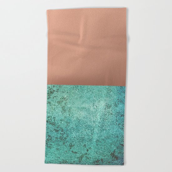 NEW EMOTIONS - ROSE & TEAL Beach Towel