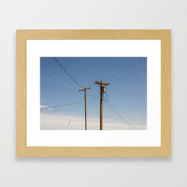 Powerlines in the American desert Framed Art Print