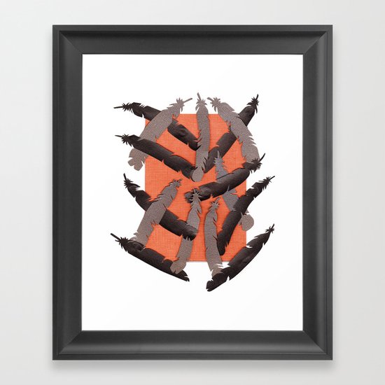 Leather Feathers Framed Art Print