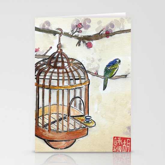 Chinese tea break Stationery Cards